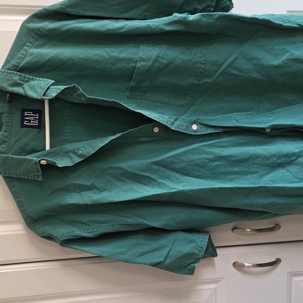 GAP Men's Casual Teal Button Down Shirt